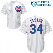 Youth Majestic Chicago Cubs #34 Jon Lester Authentic White Home Cool Base MLB Jersey