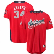 Youth Majestic Chicago Cubs #34 Jon Lester Game Red National League 2018 MLB All-Star MLB Jersey