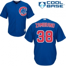 Youth Majestic Chicago Cubs #38 Carlos Zambrano Authentic Royal Blue Alternate Cool Base MLB Jersey
