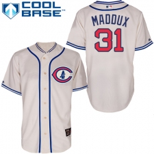 Men's Majestic Chicago Cubs #31 Greg Maddux Authentic Cream 1929 Turn Back The Clock MLB Jersey