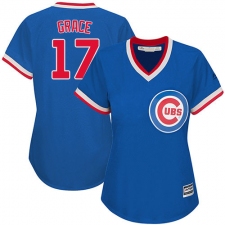 Women's Majestic Chicago Cubs #17 Mark Grace Authentic Royal Blue Cooperstown MLB Jersey