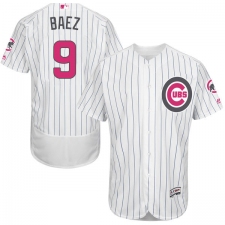 Men's Majestic Chicago Cubs #9 Javier Baez Authentic White 2016 Mother's Day Fashion Flex Base MLB Jersey