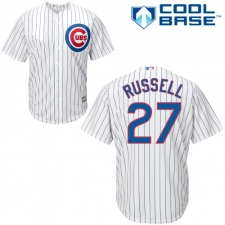 Men's Majestic Chicago Cubs #27 Addison Russell Replica White Home Cool Base MLB Jersey