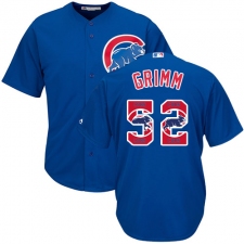 Men's Majestic Chicago Cubs #52 Justin Grimm Authentic Royal Blue Team Logo Fashion Cool Base MLB Jersey