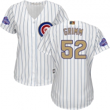 Women's Majestic Chicago Cubs #52 Justin Grimm Authentic White 2017 Gold Program MLB Jersey