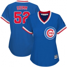 Women's Majestic Chicago Cubs #52 Justin Grimm Replica Royal Blue Cooperstown MLB Jersey