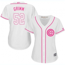 Women's Majestic Chicago Cubs #52 Justin Grimm Replica White Fashion MLB Jersey