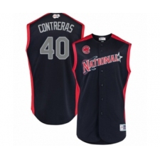 Men's Chicago Cubs #40 Willson Contreras Authentic Navy Blue National League 2019 Baseball All-Star Jersey