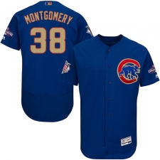 Men's Majestic Chicago Cubs #38 Mike Montgomery Royal Blue 2017 Gold Champion Flexbase Authentic Collection MLB Jersey