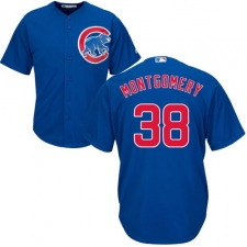 Youth Majestic Chicago Cubs #38 Mike Montgomery Replica Royal Blue Alternate Cool Base MLB Jersey