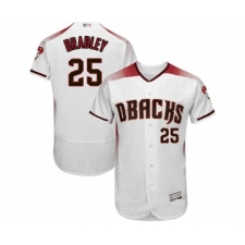 Men's Arizona Diamondbacks #25 Archie Bradley White Home Authentic Collection Flex Base Baseball Jersey