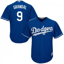 Youth Majestic Los Angeles Dodgers #9 Yasmani Grandal Replica Royal Blue Alternate Cool Base MLB Jersey