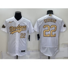 Men's Los Angeles Dodgers #22 Clayton Kershaw Number White 2022 All Star Stitched Flex Base Nike Jersey