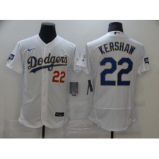 Men's Nike Los Angeles Dodgers #22 Clayton Kershaw White World Series Champions Authentic Jersey