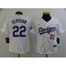 Youth Nike Los Angeles Dodgers #22 Clayton Kershaw White Champions Authentic Jersey