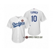 Men's 2019 Armed Forces Day Justin Turner #10 Los Angeles Dodgers White Jersey