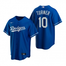 Men's Nike Los Angeles Dodgers #10 Justin Turner Royal Alternate Stitched Baseball Jersey