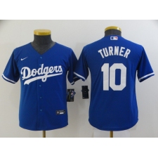 Youth Nike Los Angeles Dodgers #10 Justin Turner Blue Authentic Jersey