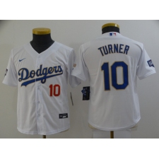 Youth Nike Los Angeles Dodgers #10 Justin Turner White Champions Authentic Jersey