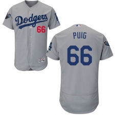 Men's Majestic Los Angeles Dodgers #66 Yasiel Puig Royal Blue Flexbase Authentic Collection 2018 World Series MLB Jersey