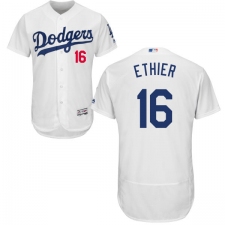 Men's Majestic Los Angeles Dodgers #16 Andre Ethier White Home Flex Base Authentic Collection MLB Jersey