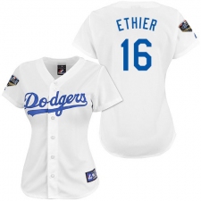 Women's Majestic Los Angeles Dodgers #16 Andre Ethier Authentic White 2018 World Series MLB Jersey