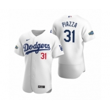 Men's Los Angeles Dodgers #31 Mike Piazza 2020 Home Patch White Authentic Jersey
