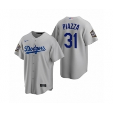 Men's Los Angeles Dodgers #31 Mike Piazza Gray 2020 World Series Replica Jersey