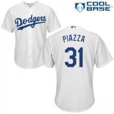 Youth Majestic Los Angeles Dodgers #31 Mike Piazza Replica White Home Cool Base MLB Jersey