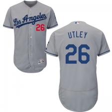 Men's Majestic Los Angeles Dodgers #26 Chase Utley Grey Flexbase Authentic Collection MLB Jersey