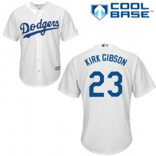 Men's Majestic Los Angeles Dodgers #23 Kirk Gibson Replica White Home Cool Base MLB Jersey