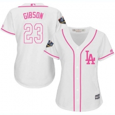 Women's Majestic Los Angeles Dodgers #23 Kirk Gibson Authentic White Fashion Cool Base 2018 World Series MLB Jersey