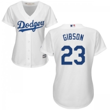 Women's Majestic Los Angeles Dodgers #23 Kirk Gibson Replica White Home Cool Base MLB Jersey