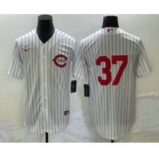 Men's Cincinnati Reds #37 Tyler Stephenson White Field of Dreams Stitched Baseball Jersey