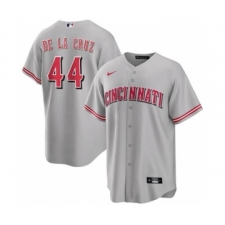 Men's Cincinnati Reds #44 Elly De La Cruz Gray Cool Base Stitched Baseball Jersey