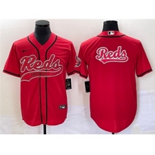 Men's Cincinnati Reds Red Team Big Logo Cool Base Stitched Baseball Jersey
