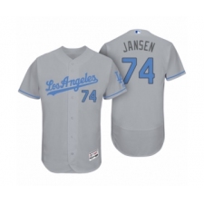 Men's Los Angeles Dodgers #74 Kenley Jansen Gray 2017 Fathers Day Flex Base Jersey