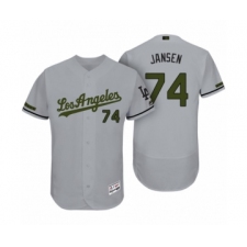 Men's Los Angeles Dodgers #74 Kenley Jansen Gray 2017 Memorial Day Collection Flex Base Jersey