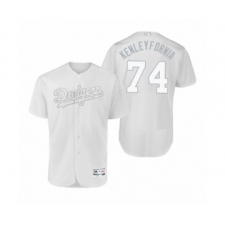 Men's Los Angeles Dodgers #74 Kenley Jansen Kenleyfornia White 2019 Players Weekend Authentic Jersey