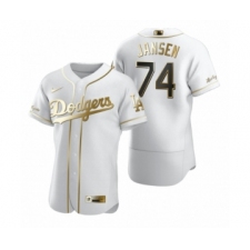 Men's Los Angeles Dodgers #74 Kenley Jansen Nike White Authentic Golden Edition Jersey