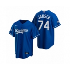 Men's Los Angeles Dodgers #74 Kenley Jansen Royal 2020 World Series Champions Replica Jersey