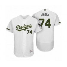 Men's Los Angeles Dodgers #74 Kenley Jansen White 2017 Memorial Day Collection Flex Base Jersey