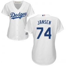 Women's Majestic Los Angeles Dodgers #74 Kenley Jansen Replica White Home Cool Base MLB Jersey