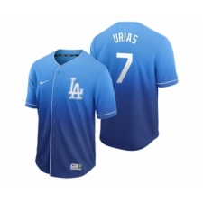 Men's Los Angeles Dodgers #7 Julio Urias Royal Fade Nike Jersey