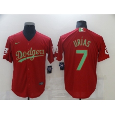 Men's Nike Los Angeles Dodgers #7 Julio Urias Red Gold Authentic Jersey