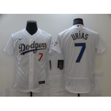 Men's Nike Los Angeles Dodgers #7 Julio Urias White  Champions Authentic Jersey