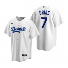 Men's Nike Los Angeles Dodgers #7 Julio Urias White Home Stitched Baseball Jersey