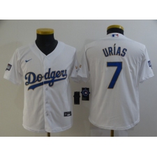 Youth Nike Los Angeles Dodgers #7 Julio Urias White Series Champions Jersey