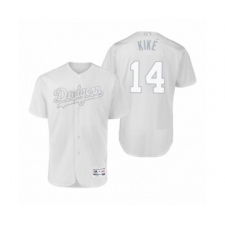 Men's Los Angeles Dodgers #14 Enrique Hernandez Kiké White 2019 Players Weekend Authentic Jersey