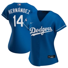 Women's Los Angeles Dodgers #14 Enrique Hernández Nike Royal 2020 World Series Champions Alternate Replica Player Jersey